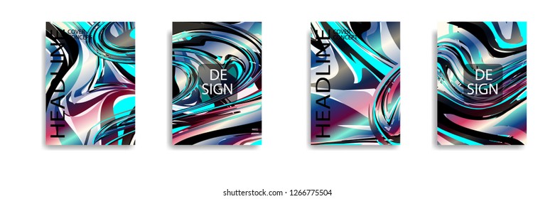 The abstract texture of brightly colored liquid paint. vector cover book with marble color on eps 10