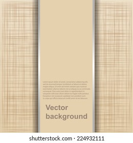 Abstract texture of canvas linen fabric background. Vector illustration.