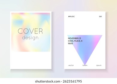 Abstract Texture. Colourful 90s Template. Pearlescent Shape. Digital Screen. Plastic Concept. Blue Holograph Paper. Neon Presentation. Purple Abstract Texture