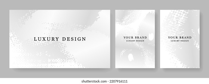 Abstract texture cover design set. Creative fashionable background in white colors. Trendy vector collection for catalog, luxury voucher, brochure template, magazine layout, beauty 