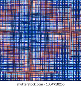 Abstract Texture with Crossing Stripes. Seamless Tartan Pattern. Seamless Stripes. Ethnic Print Imitation of Grass Mat. Modern Pattern with Colorful Lines.