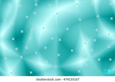 Abstract Texture Curved Pattern with Colorful Segments. Color Lines and Turquoise Waves. Vector Illustration