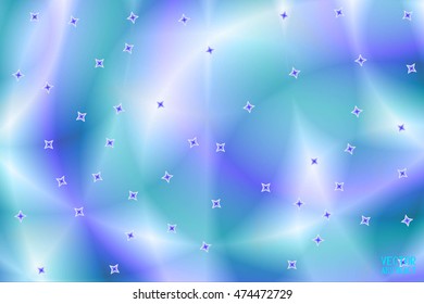 Abstract Texture Curved Pattern with Colorful Segments. Color Lines and Blue Waves. Vector Illustration