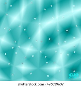 Abstract Texture Curved Pattern with Colorful Segments. Color Lines and Turquoise Waves. Vector Illustration