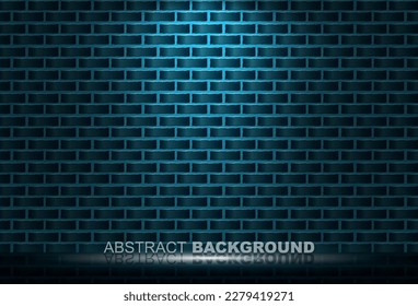 abstract texture of dark blue brick wall. Vector background can be used in cover design, book design, website backgrounds or advertising.