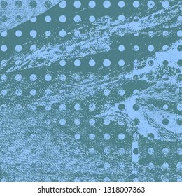 Abstract texture of dark turquoise paint. Vector background of paint strokes with a dry brush. Vintage grunge style pattern