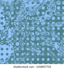 Abstract texture of dark turquoise paint. Vector background of paint strokes with a dry brush. Vintage grunge style pattern