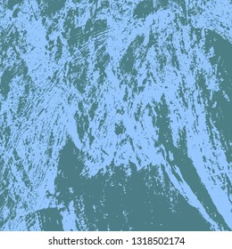 Abstract texture of dark turquoise paint. Vector background of paint strokes with a dry brush. Vintage grunge style pattern
