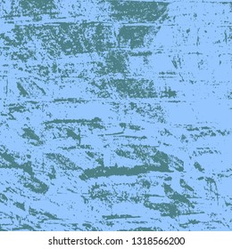 Abstract texture of dark turquoise paint. Vector background of paint strokes with a dry brush. Vintage grunge style pattern