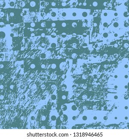 Abstract texture of dark turquoise paint. Vector background of paint strokes with a dry brush. Vintage grunge style pattern