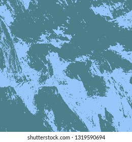 Abstract texture of dark turquoise paint. Vector background of paint strokes with a dry brush. Vintage grunge style pattern