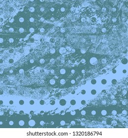 Abstract texture of dark turquoise paint. Vector background of paint strokes with a dry brush. Vintage grunge style pattern