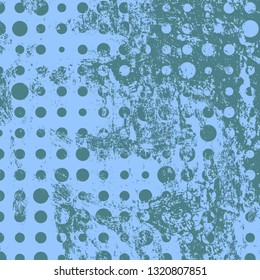Abstract texture of dark turquoise paint. Vector background of paint strokes with a dry brush. Vintage grunge style pattern
