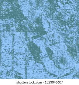 Abstract texture of dark turquoise paint. Vector background of paint strokes with a dry brush. Vintage grunge style pattern