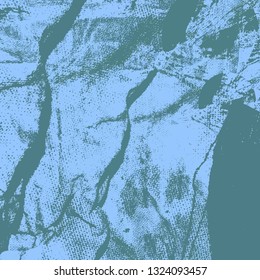 Abstract texture of dark turquoise paint. Vector background of paint strokes with a dry brush. Vintage grunge style pattern