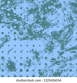 Abstract texture of dark turquoise paint. Vector background of paint strokes with a dry brush. Vintage grunge style pattern
