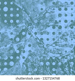 Abstract texture of dark turquoise paint. Vector background of paint strokes with a dry brush. Vintage grunge style pattern