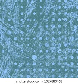 Abstract texture of dark turquoise paint. Vector background of paint strokes with a dry brush. Vintage grunge style pattern