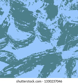 Abstract texture of dark turquoise paint. Vector background of paint strokes with a dry brush. Vintage grunge style pattern