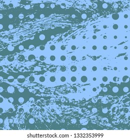 Abstract texture of dark turquoise paint. Vector background of paint strokes with a dry brush. Vintage grunge style pattern
