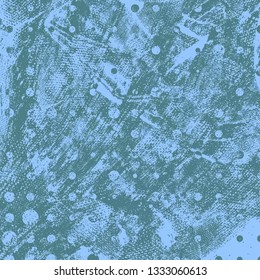 Abstract texture of dark turquoise paint. Vector background of paint strokes with a dry brush. Vintage grunge style pattern