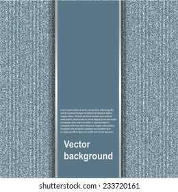 Abstract texture of denim linen canvas fabric background. Vector illustration.