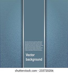 Abstract texture of denim linen canvas fabric background. Vector illustration.