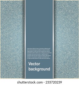 Abstract texture of denim linen canvas fabric background. Vector illustration.