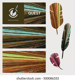 Abstract texture design of birds feather. Design template with logo elements. Vector illustration