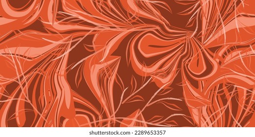 Abstract texture fabric print. Seamless floral vector illustration. Watercolor-drawn flower vintage drawing