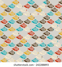 Abstract texture with fishes. Vector illustration. EPS