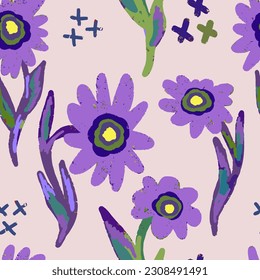 Flores de textura abstracta. Patrón veloz. Grunge textura. Ornamento floral. Diseño psicodélico. Para impresión, diseño, papel pintado, tela, papel, embalaje.