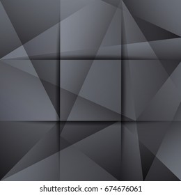 Abstract texture geometric black and gray color technology modern futuristic background, vector illustration