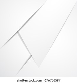 Abstract texture geometric paper White and gray color technology modern futuristic background, vector illustration