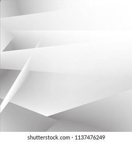 Abstract texture geometric White and gray color technology modern futuristic background, vector illustration