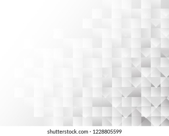 Abstract texture geometric White and gray color technology modern futuristic background, vector illustration