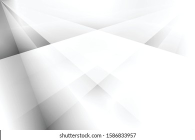 Abstract texture geometric White and gray color technology modern futuristic background, vector illustration - Vector