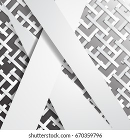 Abstract texture geometric White and gray color technology modern futuristic background,pattern, vector illustration