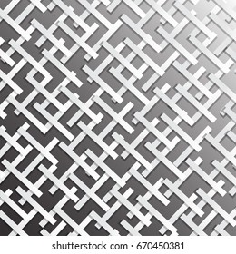 Abstract texture geometric White and gray color technology modern futuristic background, vector illustration
