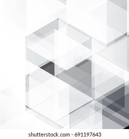 Abstract texture geometric white and gray with space modern  design on Light  gray background, vector illustration