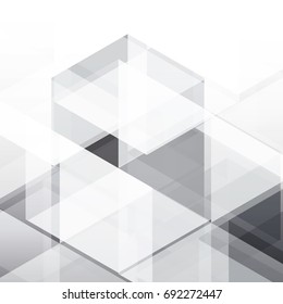 Abstract texture geometric white and gray with space modern  design on Light  gray background, vector illustration