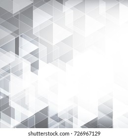 Abstract texture geometric White and gray color technology modern futuristic background, vector illustration