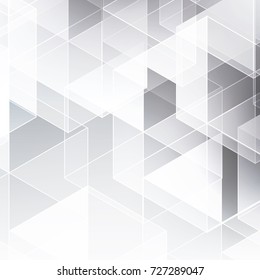 Abstract texture geometric White and gray color technology modern futuristic background, vector illustration