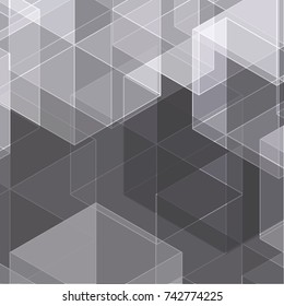 Abstract texture geometric  White and gray color technology modern futuristic background, vector illustration