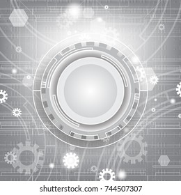 Abstract texture geometric  White and gray color technology modern futuristic background, vector illustration