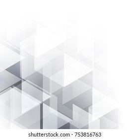 Abstract texture geometric  White and gray color technology modern futuristic background, vector illustration