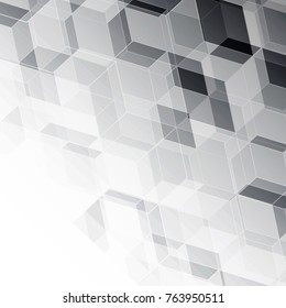 Abstract texture geometric  White and gray color technology modern futuristic background, vector illustration