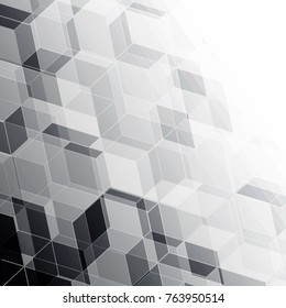 Abstract texture geometric  White and gray color technology modern futuristic background, vector illustration