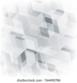 Abstract texture geometric  White and gray color technology modern futuristic background, vector illustration