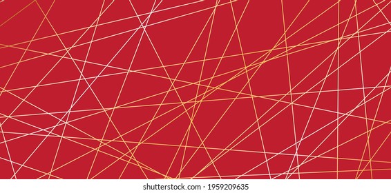 abstract texture of gold lines on red background